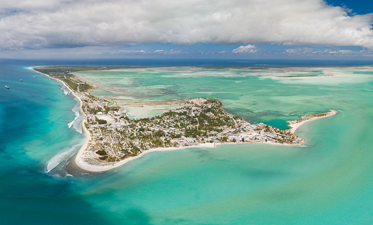 Aerial photo of Kiribati