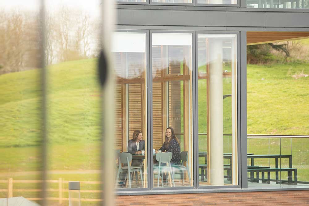 Two staff members inside UKHO