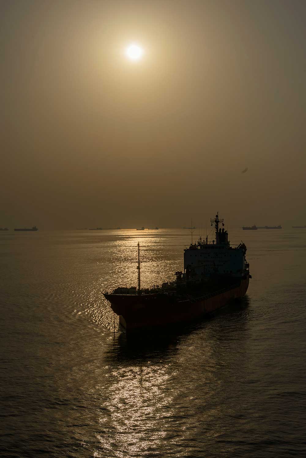 Ship at night