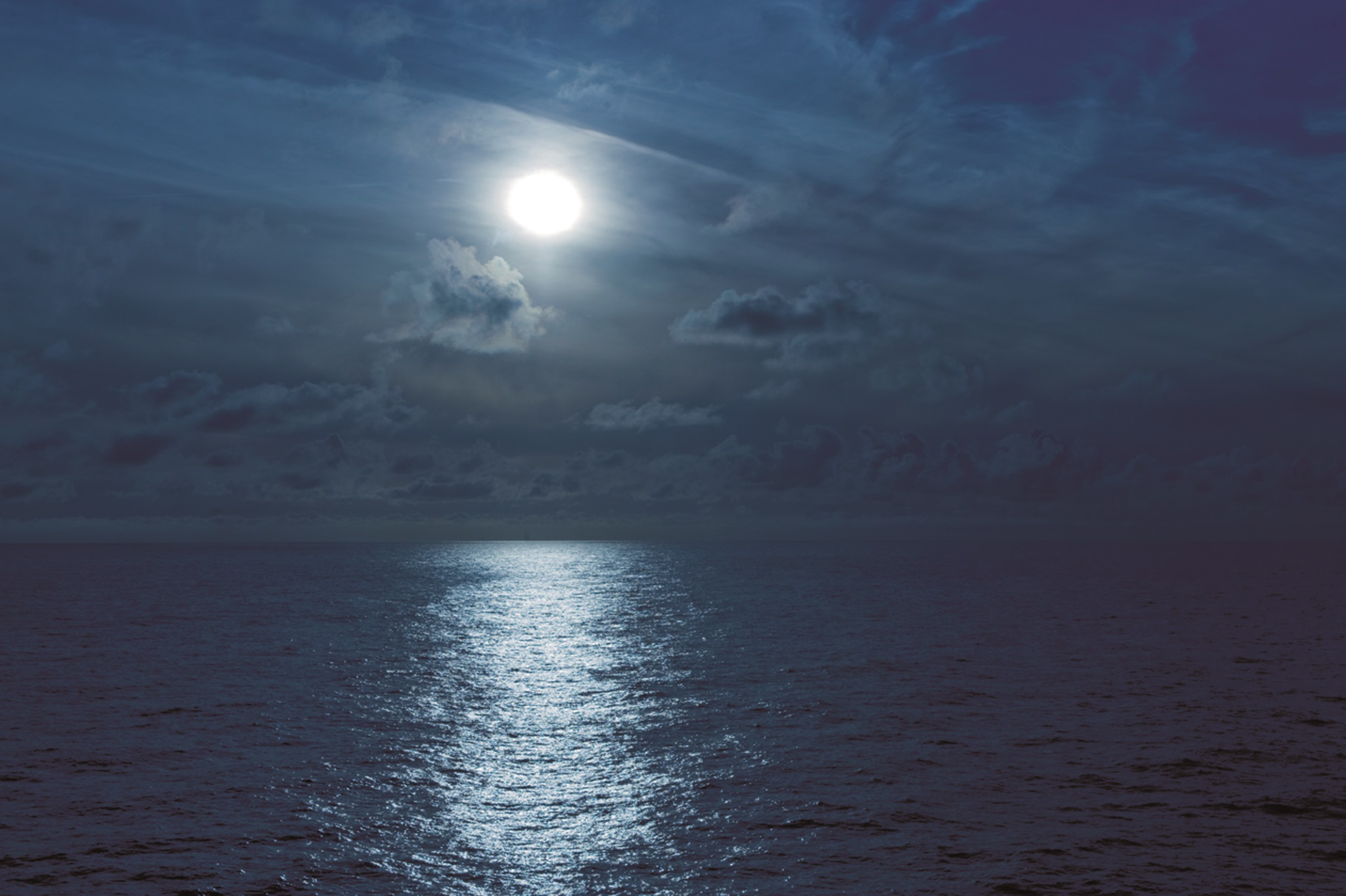 Moon over sea