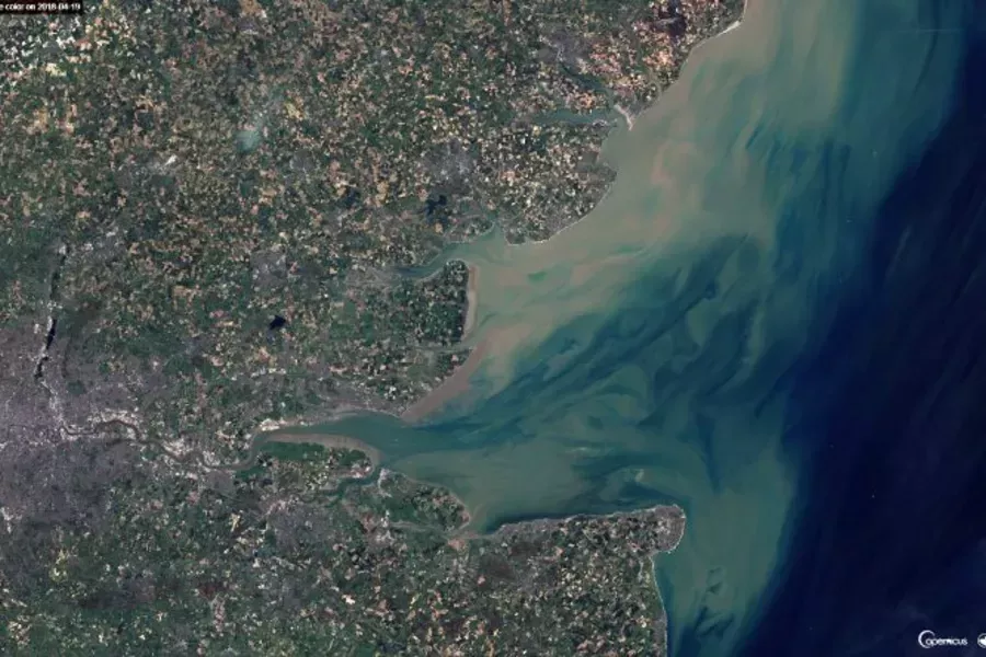 Satellite imagery of the Thames Estuary