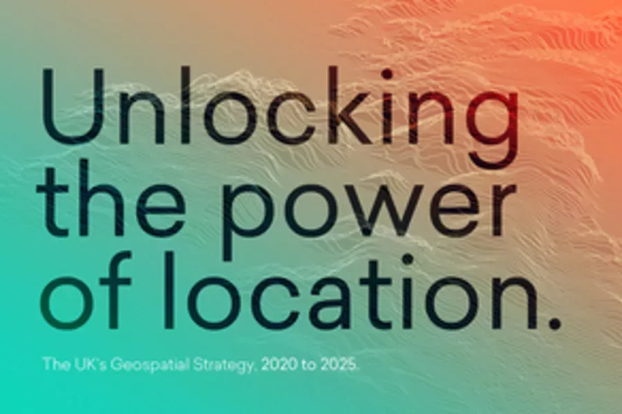 Front cover of data strategy - with words reading unlock the power of location