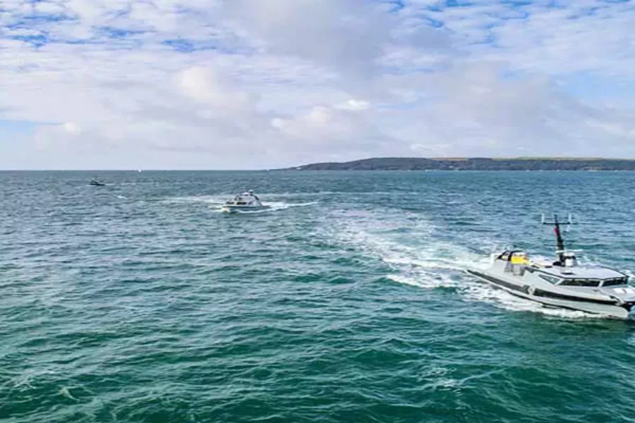 Two autonomous vessels at sea