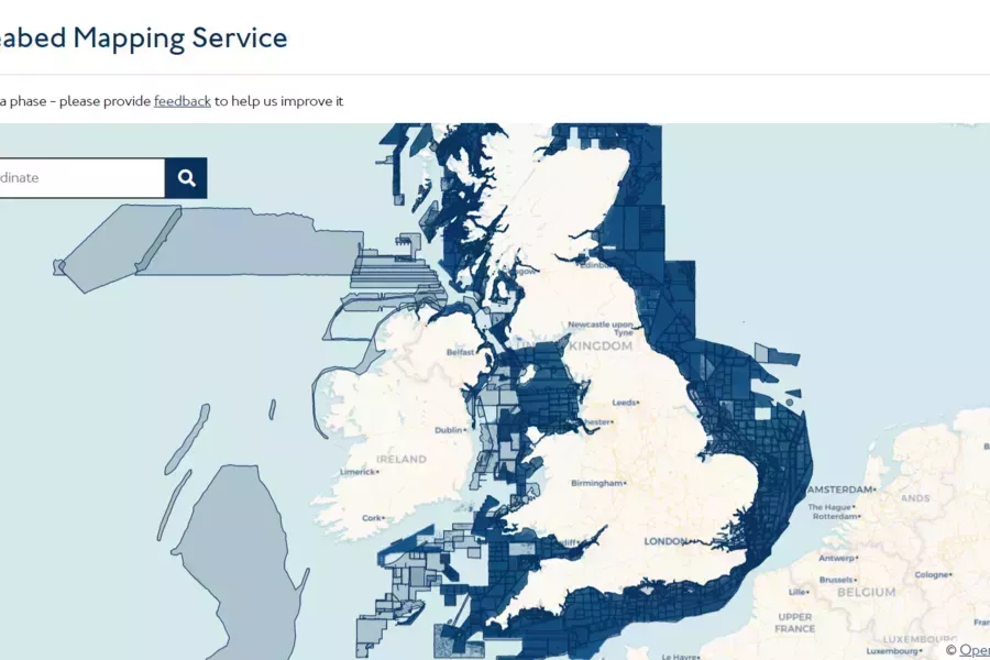 Screenshot of seabed mapping app