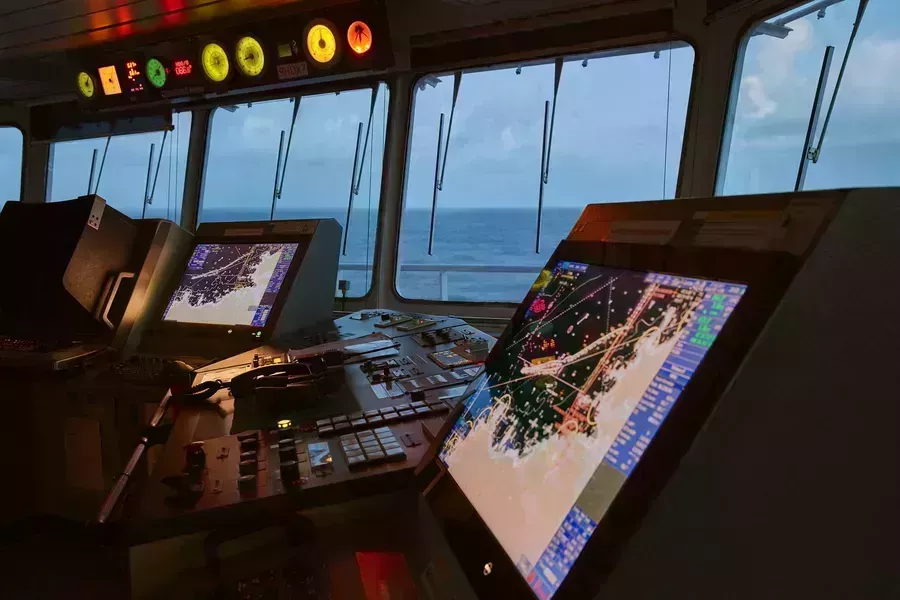 Ecdis on a bridge of a vessel