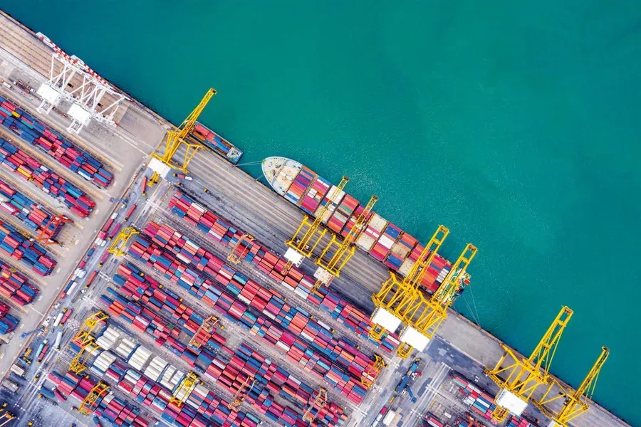 Port berth from above
