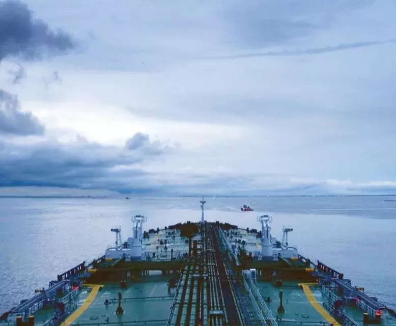 Large ship in open water