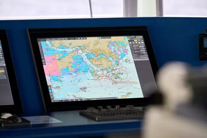 ECDIS SCREEN SHOWING HONG KONG APPROACH AREA