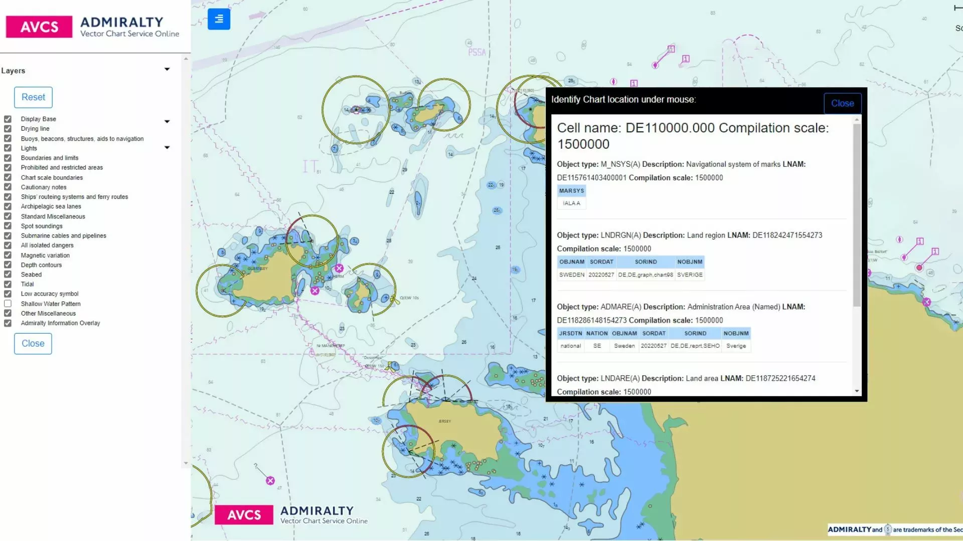 Screenshot of AVCS Online with Layers and Pick report