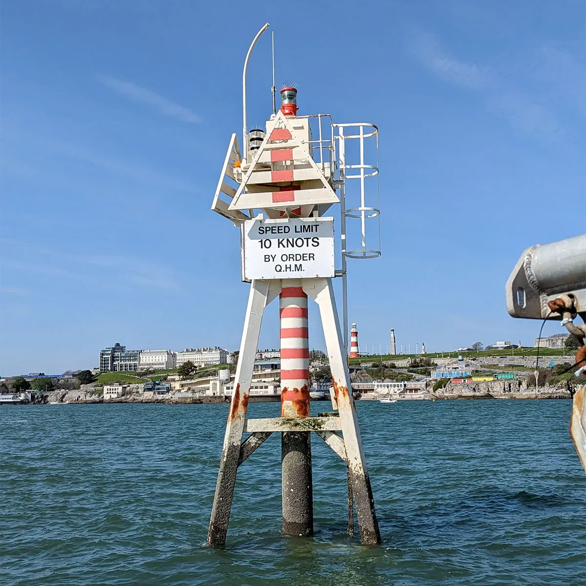 Channel marker in Plymouth Sound