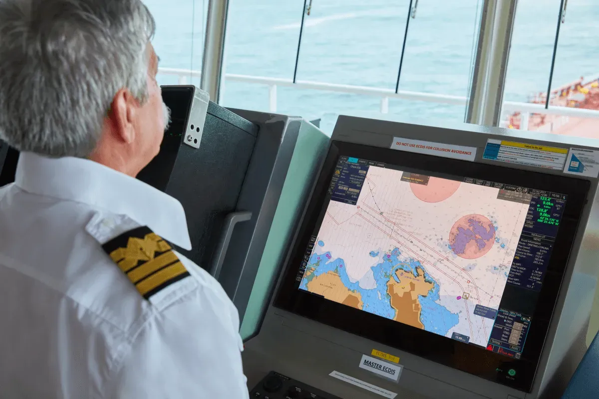 Captain reading position on ECDIS