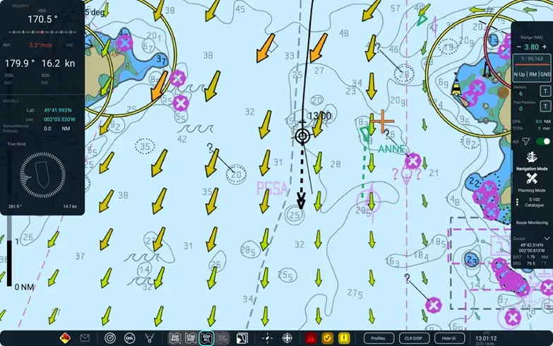 S-111 surface currents on an ECDIS